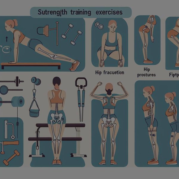 Quels sont les exercices de renforcement musculaire adaptés aux femmes avec un historique de fracture du col du fémur ?
